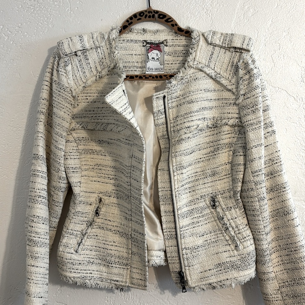Yoana Baraschi Black and Cream Blazer Jacket Top